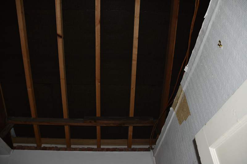 Asbestos ceiling removed